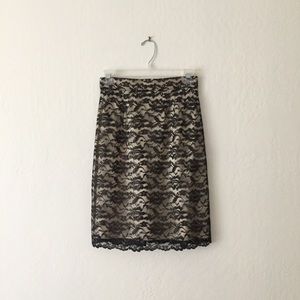 Dani Max - Ivory skirt with black lace overlay, 6